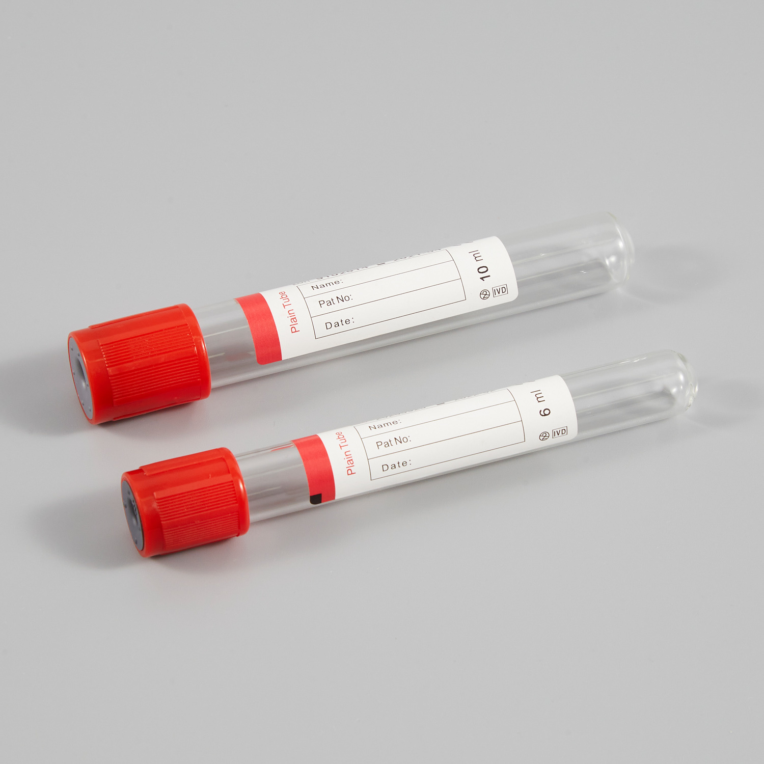 Engangs test blodvakuumrør uten tilsetningsstoff